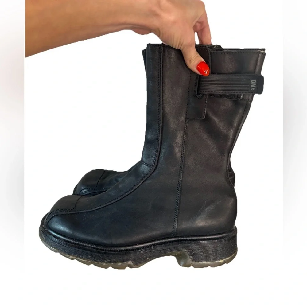 Vintage 90s Dr Martens 9788 Black Leather Moto Boots M7 W8.5 UK Made Unisex RARE - Picture 10 of 16